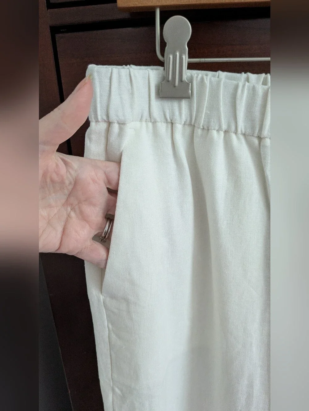 NWT Banana Republic White Linen Summer Pants, Sz Medium Petite